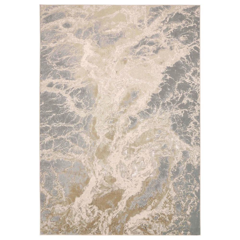 Feizy Aura 3563F 13" x 20" Beige and Gray Area Rug, , large