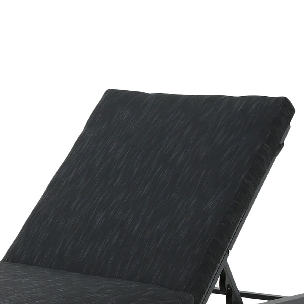 Noble House Navan Patio Chaise Lounge in Dark Gray, , large