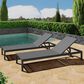 Hearth and Haven Cape Coral Outdoor Chaise Lounge with Adjustable Backrest and Wheels in Black and Gray (Set of 2), , large