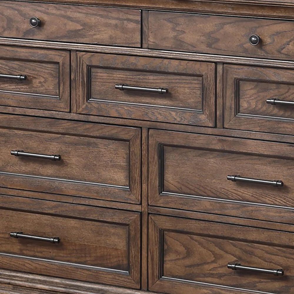 New Heritage Design Mar Vista 4 Piece Queen Bedroom Set in Brushed Walnut, , large