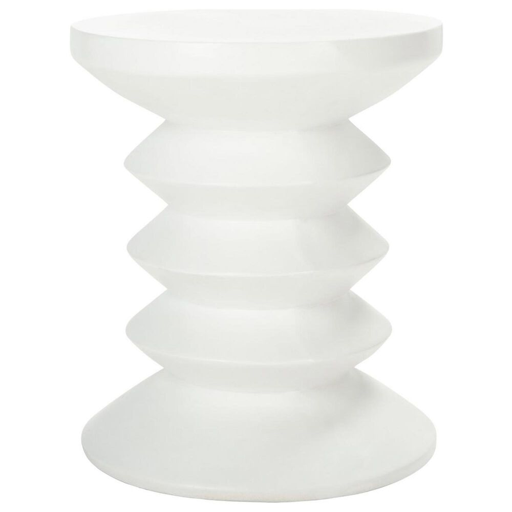 Safavieh Vernon Patio Accent Stool in Ivory, , large