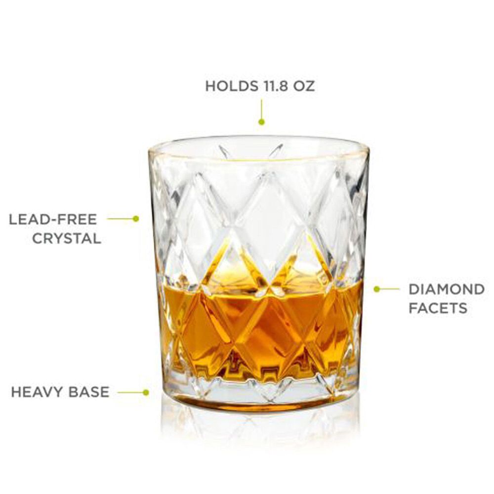 True Brands Scotch Diamond Cut Tumbler Glasses in Clear &#40;Set of 4&#41;, , large