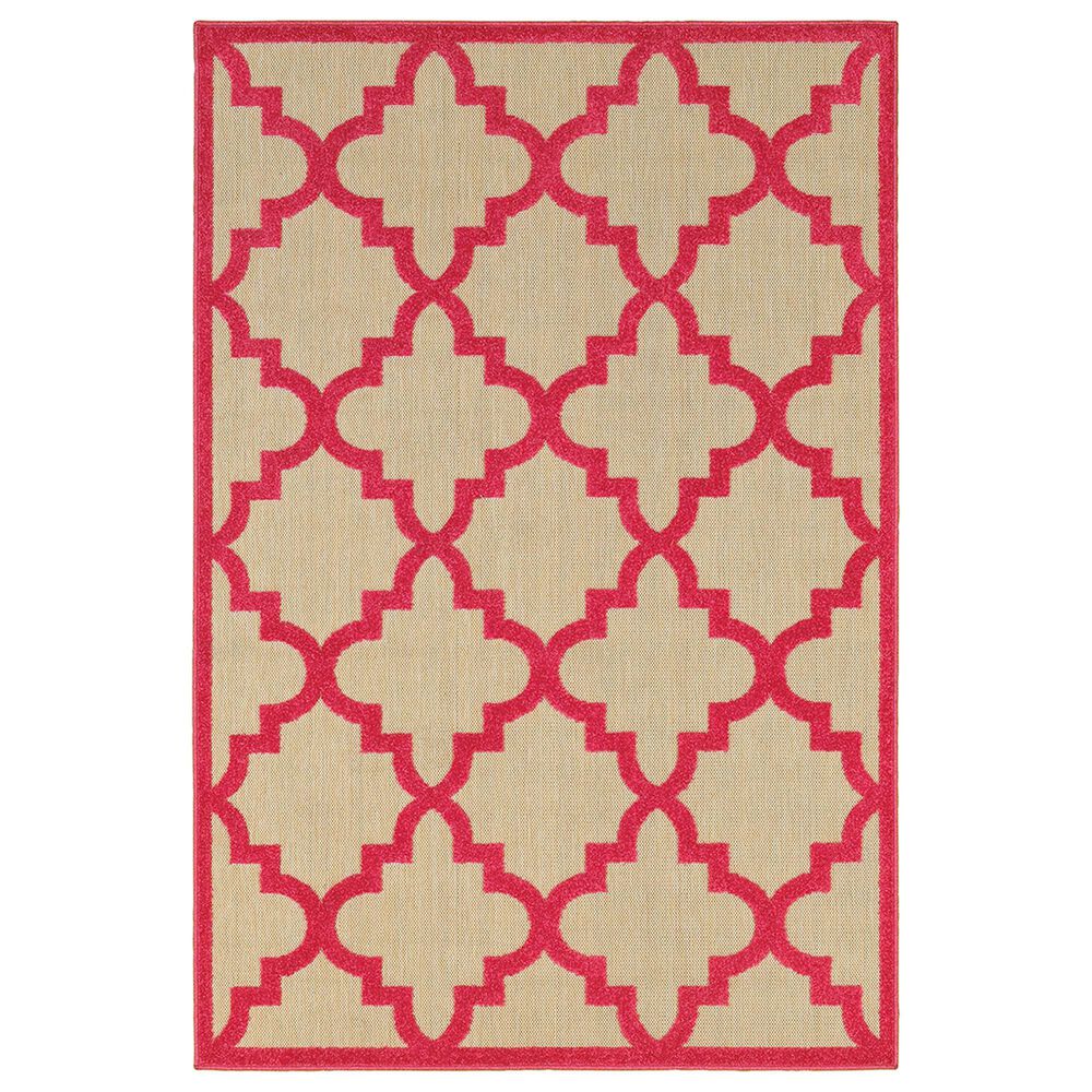 Oriental Weavers Cayman 660P 9"10" x 12"10" Sand and Pink Area Rug, , large