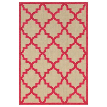 Oriental Weavers Cayman 660P 9"10" x 12"10" Sand and Pink Area Rug, , large