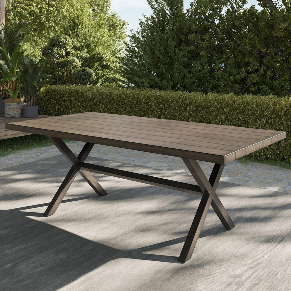 Steve Silver Co. Marina 80&quot; Rectangular Patio Dining Table in Dark Walnut, , large