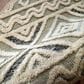 L&R Resources Sinuous Geometric Motif 6" Round Gray, Cream and Blue Area Rug, , large