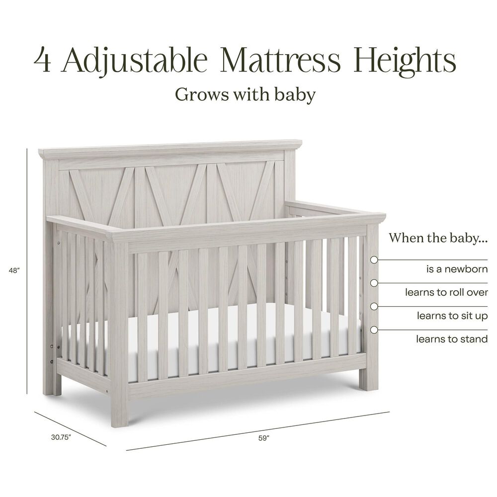 DaVinci Emory Farmhouse 4-in-1 Convertible Crib in White Driftwood, , large