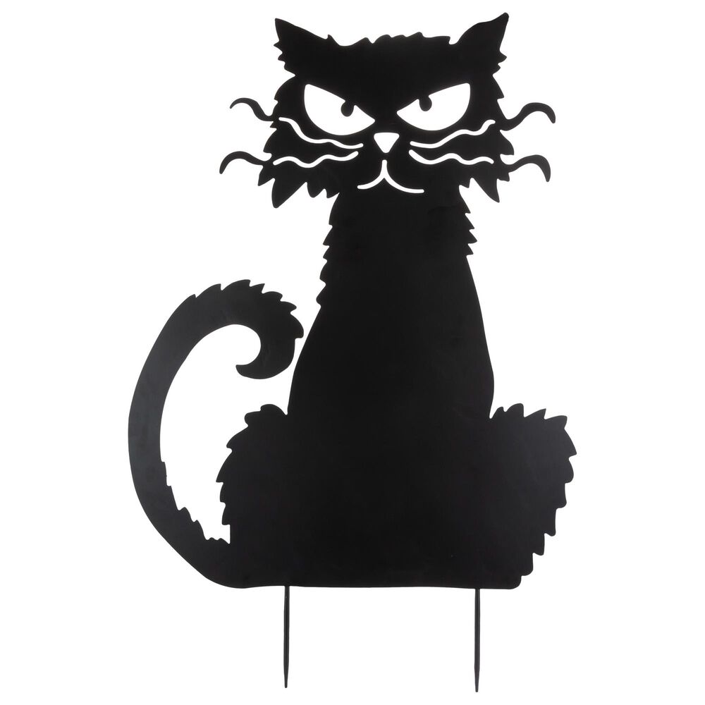The Gerson Company 35.16" Halloween Cat Yard Stake in Black, , large