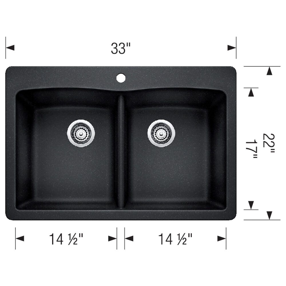 Blanco Diamond Equal Dual Mount Double Bowl Kitchen Sink in Soft White, , large