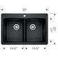 Blanco Diamond Equal Dual Mount Double Bowl Kitchen Sink in Soft White, , large