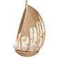 Baxton Studio Umika Patio Hanging Chair with Natural Brown Rattan in White, , large