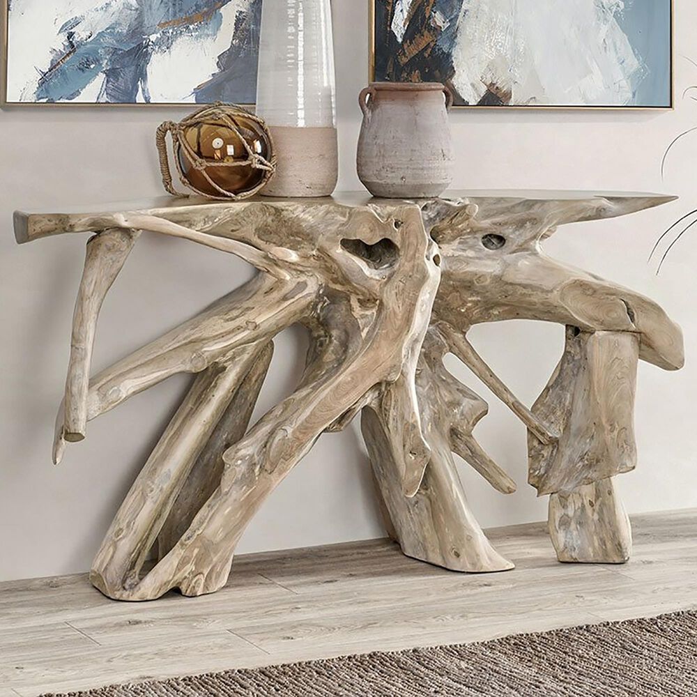 Classic Home Cypress Root Console Table in Natural, , large