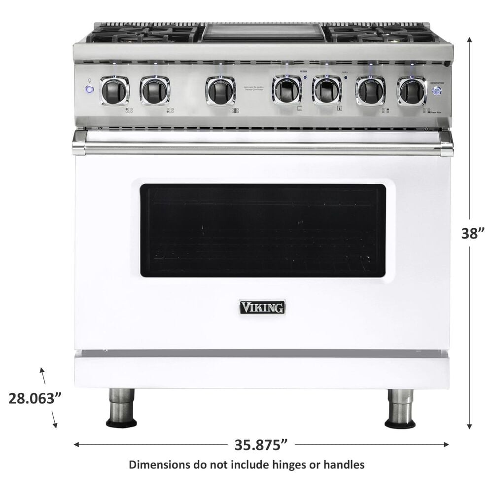 Viking Range 36&quot; Liquid Propane Dual Fuel Range with 4-Burner in White, , large