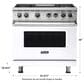 Viking Range 36" Liquid Propane Dual Fuel Range with 4-Burner in White, , large