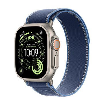 Apple Watch Ultra 3 (GPS+Cellular) 49mm Titanium Case with Blue/Bright Blue Trail Loop - M/L - Natural - (2025), , large