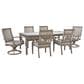 Ashley Rainier Ranch 7-Piece Patio Rectangular Dining Set in Brown and Beige, , large