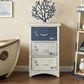 Maple and Jade 3-Drawer Chest Small with Rope Handle in Blue and White, , large