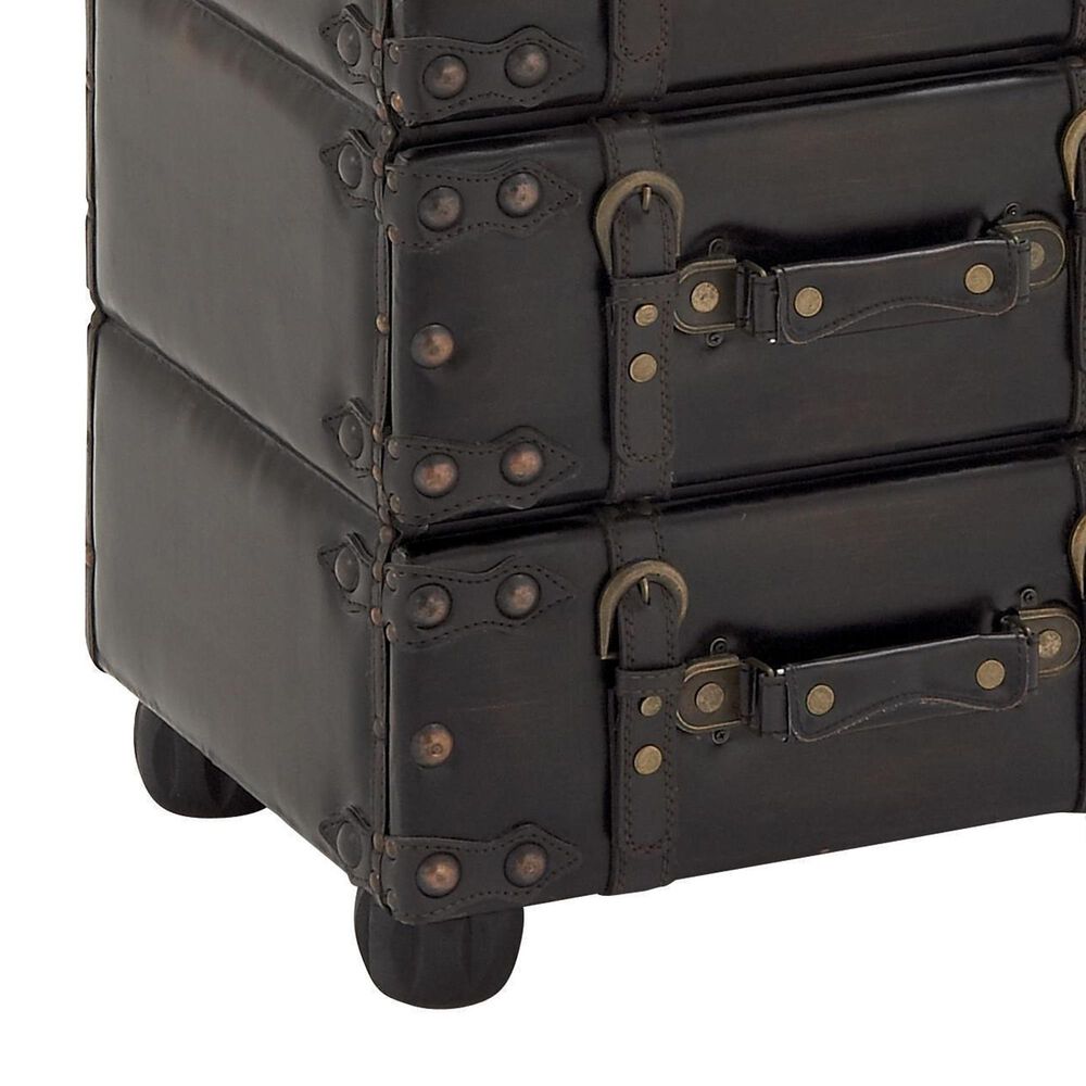 Maple and Jade 4-Drawer Room Chest with Buckle Strap and Stud Detail in Black, , large