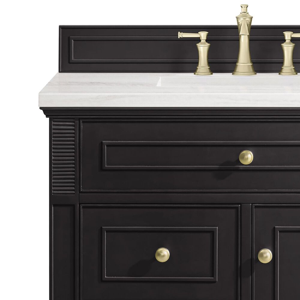 James Martin Vanities Lorelai 36&quot; Single Vanity in Black Onyx with 3 cm Arctic Fall Solid Surface Top, , large