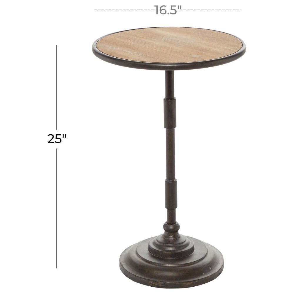 Maple and Jade 25&quot; Accent Table in Dark Brown and Light Brown, , large