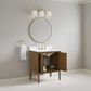 37B Heston 30" Single Bathroom Vanity in Kona with White Composite Stone Top and Backsplash, , large