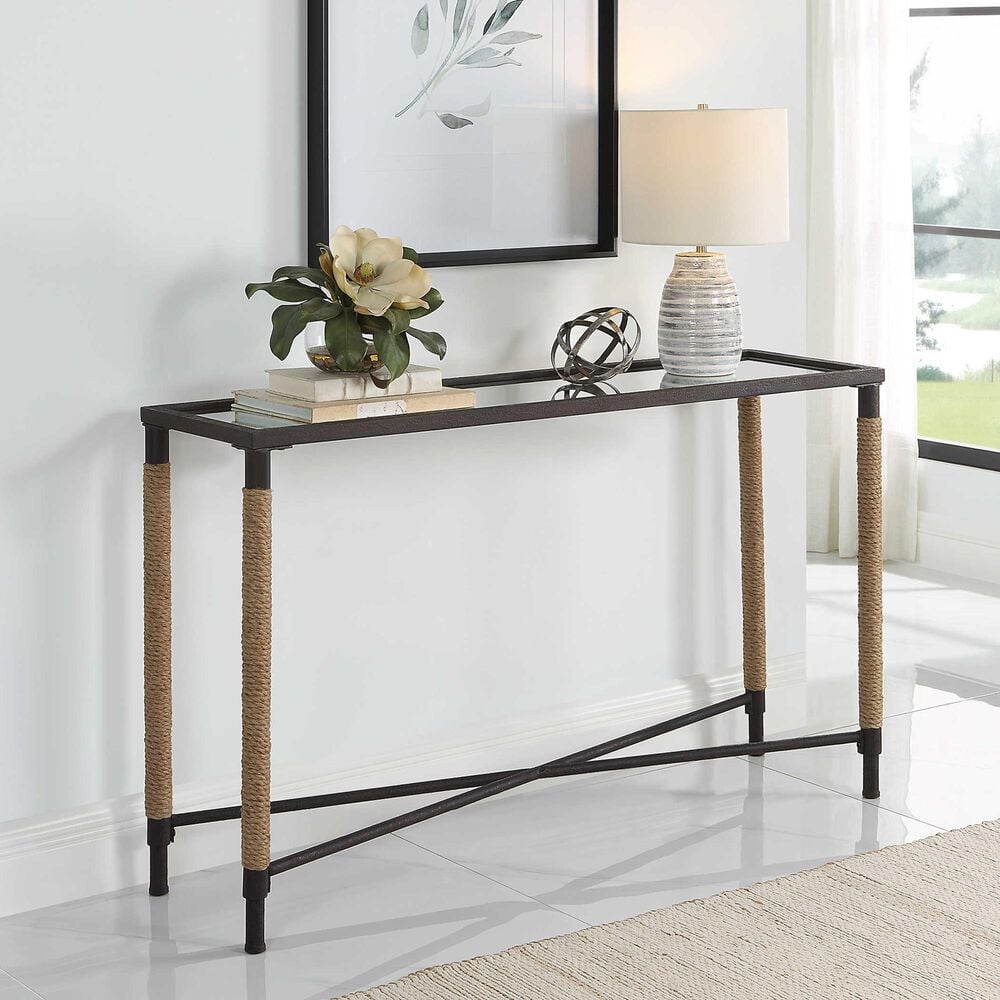 Uttermost Braddock Console Table in Natural Fiber Rope, , large