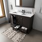 Lexora Home Dukes 48" Double Bathroom Vanity in Espresso with 2 cm White Quartz Top and Rectangular Sinks, , large