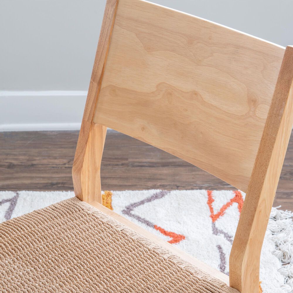 Linon Home Decor Cadence Side Chair with Woven Rope Seat in Natural (Set of 2), , large