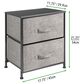 mDesign 2-Drawer Fabric Nightstand in Cream, , large