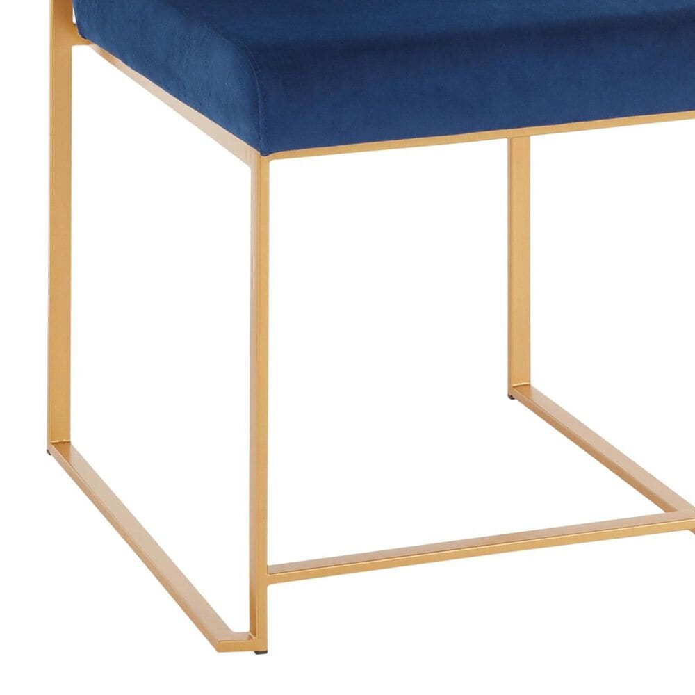 Lumisource Fuji Side Chair with Blue Cushion in Gold &#40;Set of 2&#41;, , large