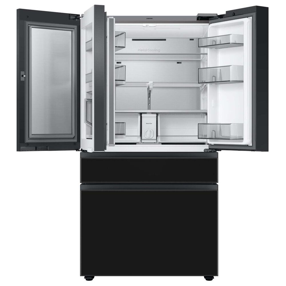 Samsung Bespoke 23 Cu. Ft. 4-Door Counter Depth French Door Refrigerator with Charcoal Glass Family Hub Panel Included  - Additional Panels Sold Separately, , large