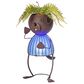 The Gerson Company 20.87" Solar Lighted Garden Dog Pot Head in Rustic Brown, , large