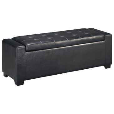 Ashley Benches Upholstered Storage Bench in Black, , large