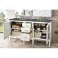 James Martin Vanities Addison 60" Double Bathroom Vanity in Glossy White with 3 cm Parisien Bleu Quartz Top and Rectangular Sinks, , large