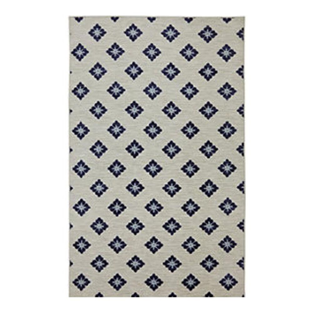 Mohawk Loop Print LOOP-PRINT-BUTTON-FLEUR-NAVY 8" x 10" Navy Area Rug, , large