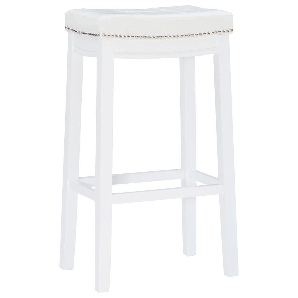 Linon Home Decor Claridge Bar Stool in Bright White, , large