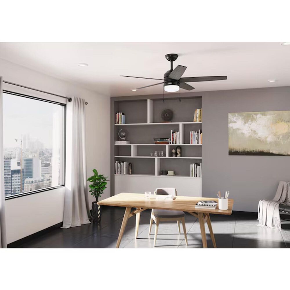 Hunter Bardot 52&quot; LED Indoor Ceiling Fan with Light in Matte Black, , large