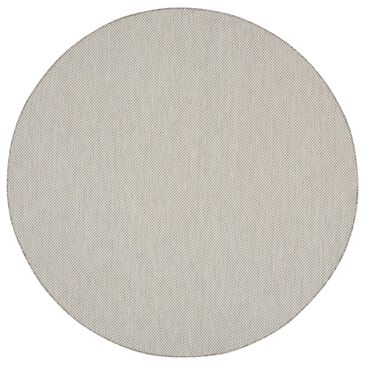 Nourison Courtyard Ivory and Silver 8" Round Indoor/Outdoor Area Rug, , large
