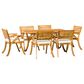 Hearth and Haven Hermosa 7-Piece Outdoor Dining Set with Cream Cushion in Teak, , large