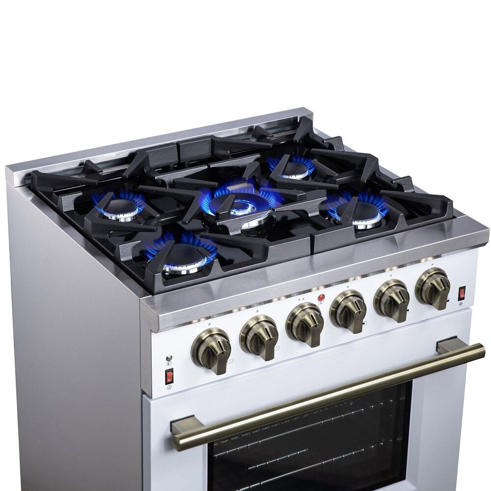 Forno Massimo 30" Freestanding Gas Range in White, , large
