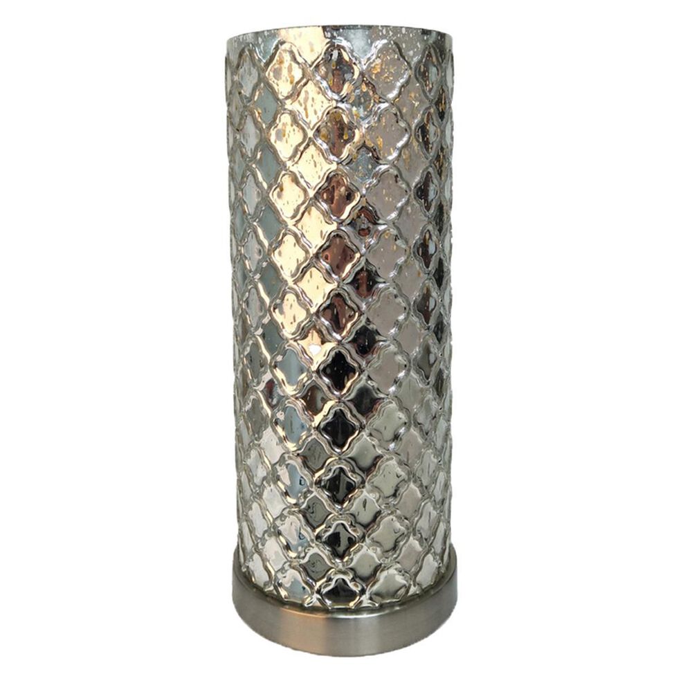 TLC Quatrefoil Glass Uplight in Chrome Drip and Brushed Steel, , large