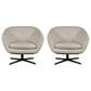Bordeaux & Co Leather Swivel Chair in Oslo Pebble (Set of 2), , large