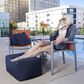 Jaxx Leon Patio Bean Bag Ottoman in Navy, , large