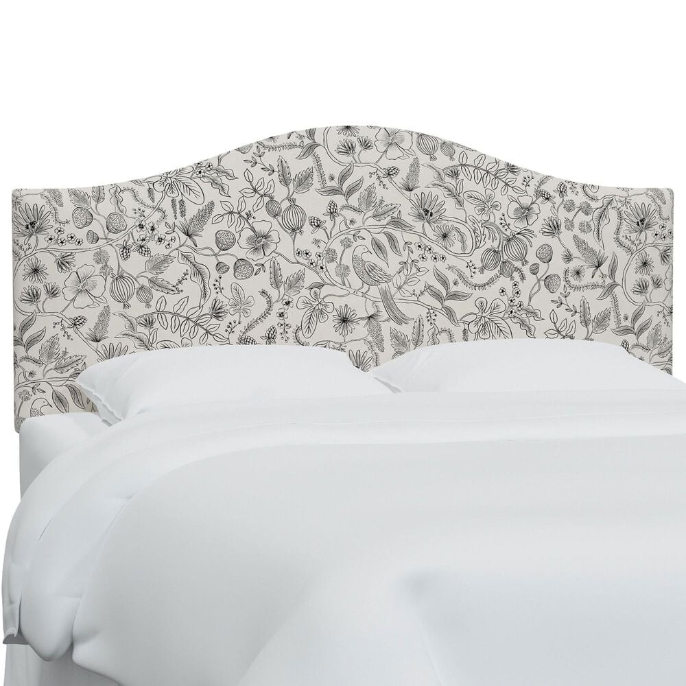 Rifle Paper Co Crafted by Cloth & Company Mayfair Full Headboard in Aviary Black/Cream, , large
