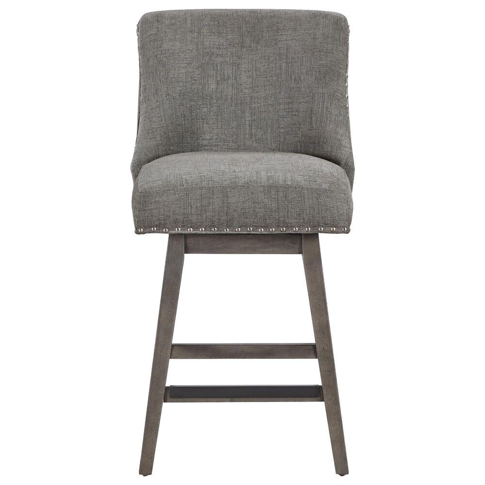 OSP Home Granville Swivel Counter Stool with Charcoal Upholstered in Grey, , large