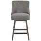OSP Home Granville Swivel Counter Stool with Charcoal Upholstered in Grey, , large