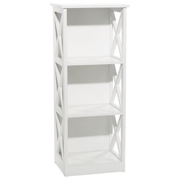 Maple and Jade 3-Tier Wood Shelving Unit in White, , large