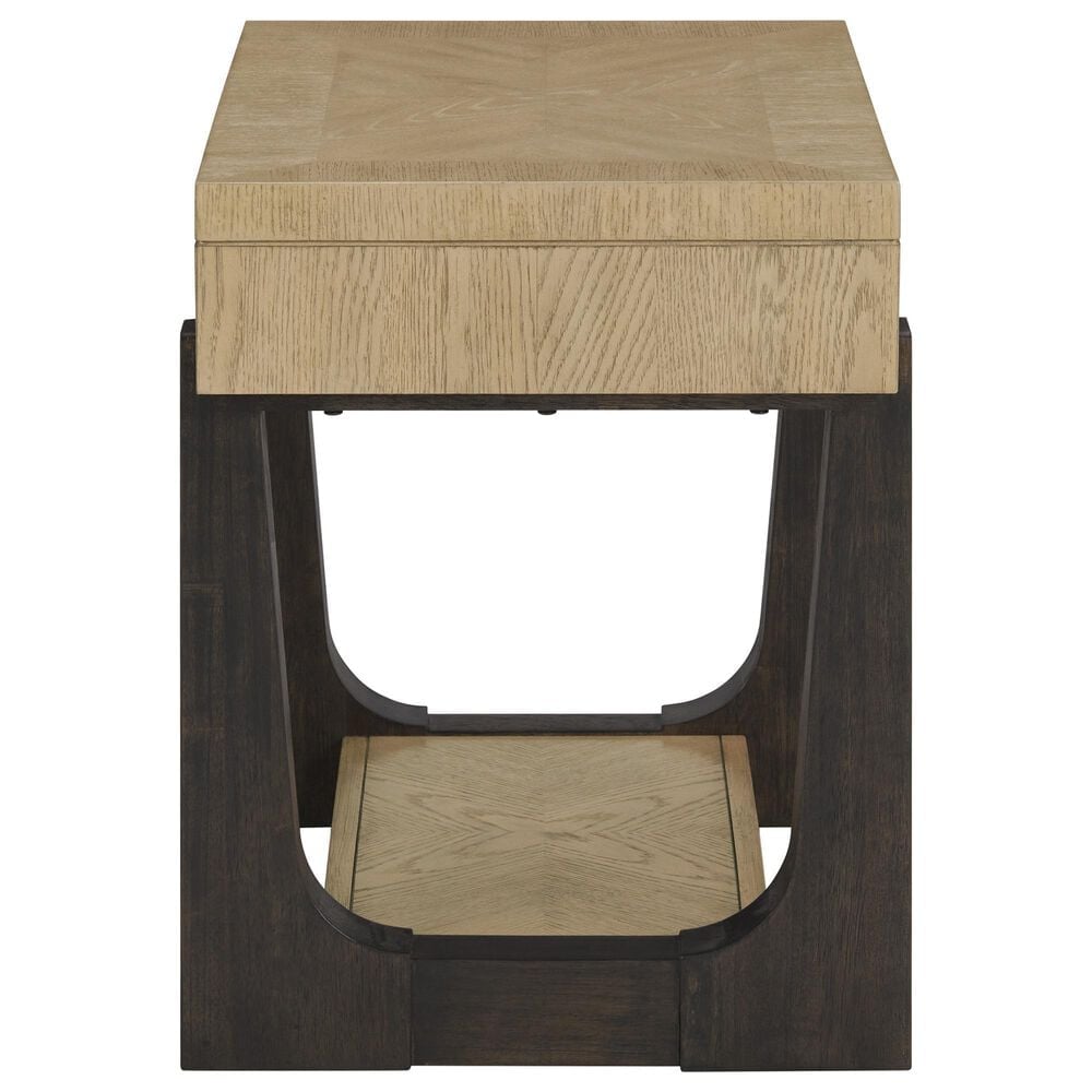 Emerald Home Furnishings Sutton Place Chairside Table in Caramel and Cocoa, , large