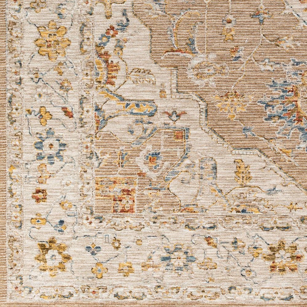 Surya Reina Tan, Light Gray, Medium Gray, Cream, Light Brown, Denim, Rust and Mustard 2&#39;7&quot; x 7&#39;3&quot; Runner, , large