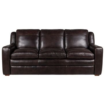 Bordeaux & Co Stationary Leather Sofa in Berlin Dark Brown, , large